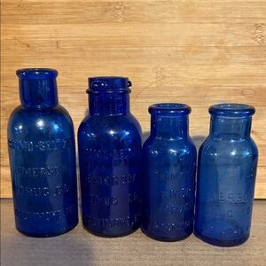 Bromo-Seltzer Blue Bottles Set